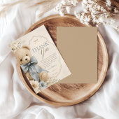 luxe teddybeer babyshower bedankkaart