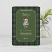 Luxe teddybeer babyshower bedankkaart (Staand voorkant)