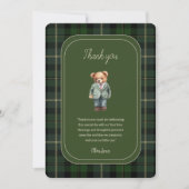 Luxe teddybeer babyshower bedankkaart (Voorkant)