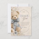 luxe teddybeer babyshower bedankkaart (Voorkant)