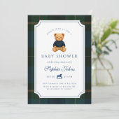 Luxe teddybeer babyshower kaart (Staand voorkant)