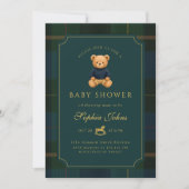Luxe teddybeer babyshower  kaart (Voorkant)