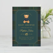 Luxe teddybeer babyshower  kaart (Staand voorkant)