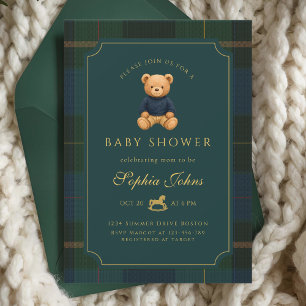 Luxe teddybeer babyshower kaart