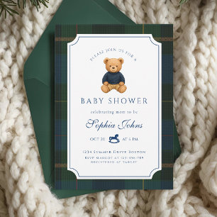 Luxe teddybeer babyshower kaart