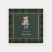 Luxe teddybeer babyshower servet (Voorkant)