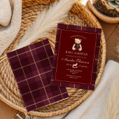 Luxe teddybeer babyshower uitnodiging