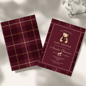 Luxe teddybeer babyshower uitnodiging