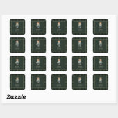 Luxe teddybeer babyshower vierkante sticker (Vel)