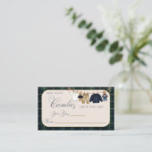 Luxe teddybeer geruite babyshower raadspel informatiekaartje (Staand voorkant)