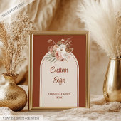 Luxe Terracotta Pampas Sage Boho Boog Custom Poster