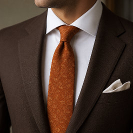 Luxe Terracotta Verbrand Oranje Jacquard Stropdas