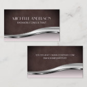 Luxe textuur en roze metallische achtergrond visitekaartje (Voorkant / Achterkant)