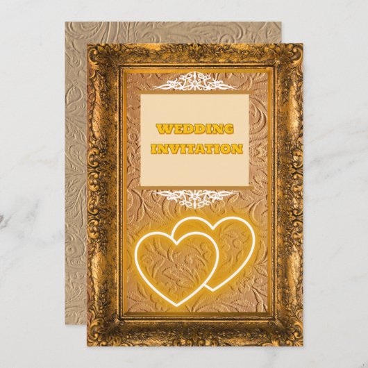 Luxe  textuur Islamitische bruiloft uitnodiging (Voorkant / Achterkant)