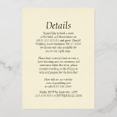 Luxe Thee Roze Rose Gold Minimal Folie Invitation Folie Uitnodiging (Achterkant)