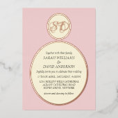 Luxe Thee Roze Rose Gold Minimal Folie Invitation Uitnodiging (Voorkant)