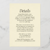 Luxe Thee Roze Rose Gold Minimal Folie Invitation Uitnodiging (Achterkant)