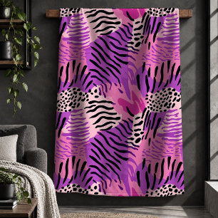 Luxe Tijger Magenta Roze Paarse Deken Decor Kunst