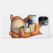 Luxe Tipsy Cat moderne kunstillustratie Case-Mate iPhone Case (Achterkant (horizontaal))
