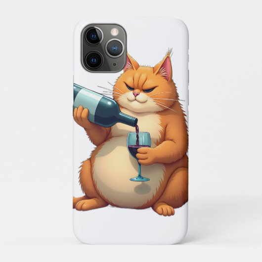 Luxe Tipsy Cat moderne kunstillustratie Case-Mate iPhone Case (Achterkant)