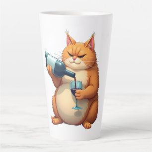Luxe Tipsy Cat moderne kunstillustratie Latte Mok