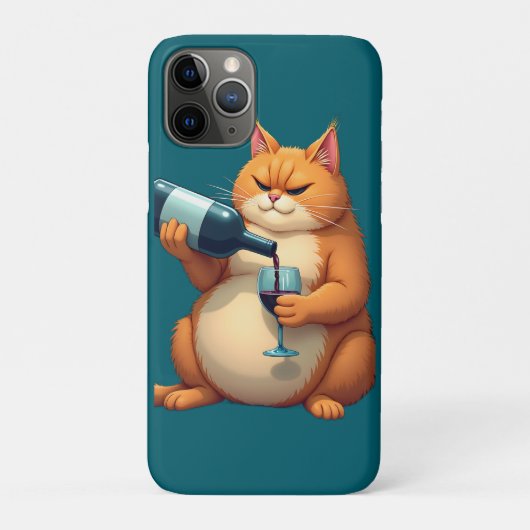 Luxe Tipsy Kat Moderne Kunst Illustratie Case-Mate iPhone Case (Achterkant)