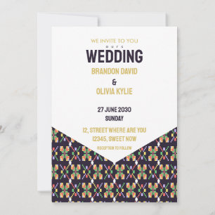 Luxe traditioneel songket-pixelborduurmotief  kaart