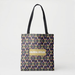 Luxe traditioneel songket-pixelborduurmotief  tote bag