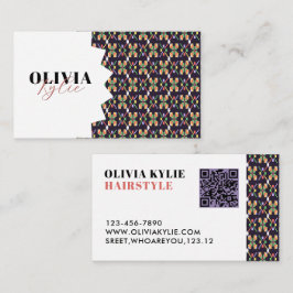 Luxe traditioneel songket-pixelborduurmotief  visitekaartje