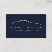 Luxe Transport Auto QR Code Blauw & Goud Visitekaartje (Voorkant)