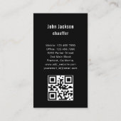 Luxe Transport Auto QR Code Blauw & Zwart Visitekaartje (Achterkant)