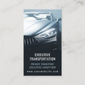 Luxe Transport Auto QR Code Blauw & Zwart Visitekaartje (Voorkant)