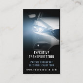 Luxe Transport Auto QR Code Blauw & Zwart Visitekaartje (Voorkant)