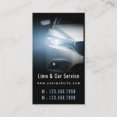 Luxe transportauto QR-code blauw & zwart Visitekaartje (Voorkant)