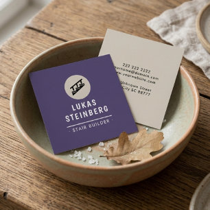 Luxe trap Bouwer Leisteen Pruim & Warme Steen Vierkante Visitekaartje