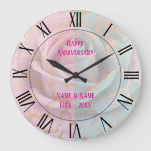 Luxe Trendy Blush Roze Zachte Mint Goud Collectie Grote Klok