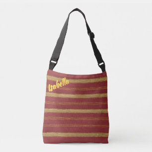 Luxe Trendy Bourgogne Goud Linnen Collectie Crossbody Tas