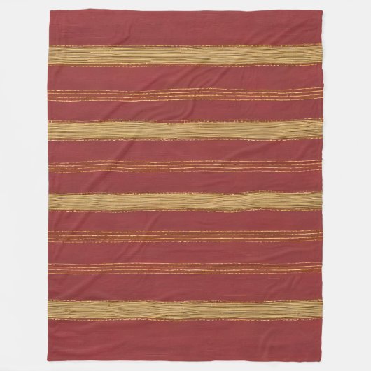 Luxe Trendy Bourgogne Goud Linnen Collectie Fleece Deken (Voorkant)