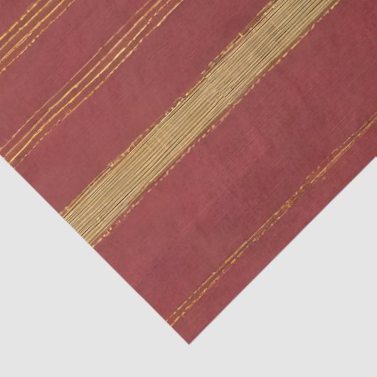 Luxe Trendy Bourgogne Goud Linnen Collectie Tissuepapier (Detail)