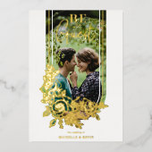 Luxe Trendy Floral Arch is onze gastfoto Folie Uitnodiging (Voorkant)