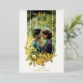 Luxe Trendy Floral Arch is onze gastfoto Folie Uitnodiging (Staand Voorkant)