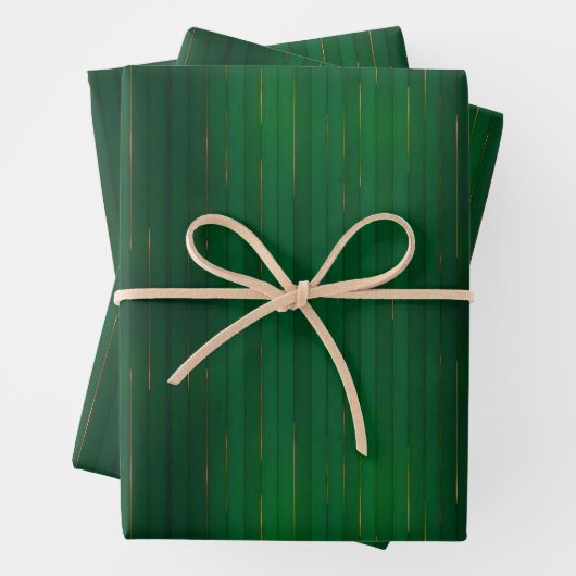 Luxe trendy groene gouden linnen textuur Collectie Inpakpapier Vel (In situ)