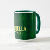 Luxe trendy groene gouden linnen textuur Collectie Mok (Voorkant rechts)