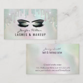 Luxe trendy holografische druppels make-up ogen visitekaartje (Voorkant / Achterkant)