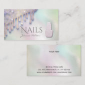 Luxe trendy holografische druppels Nagelsalon Visitekaartje (Voorkant / Achterkant)