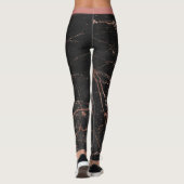 Luxe Trendy Marble Pink Black Voeg tekst toe Leggings (Achterkant)