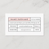 Luxe Trendy Minimalist Misty Roos Visitekaartje (Achterkant)
