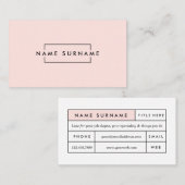 Luxe Trendy Minimalist Misty Roos Visitekaartje (Voorkant / Achterkant)