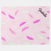 Luxe Trendy Veren Boho Collectie Fleece Deken (Voorkant (Horizontaal))