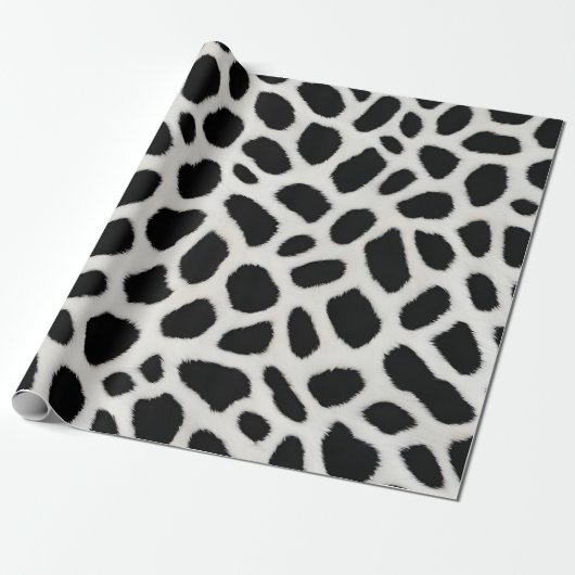 Luxe Trendy White Leopard Elegant Collectie Cadeaupapier (Uitgerold)